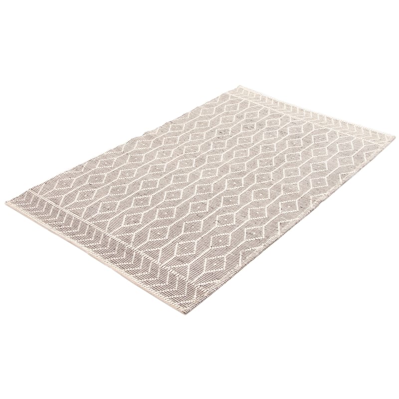ECARPETGALLERY Braid weave Sienna Grey Wool Rug - 5'1 x 8'0