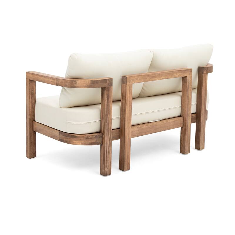 Wichita Outdoor 5-piece Acacia Wood Chat Set with Cushions by Christopher Knight Home
