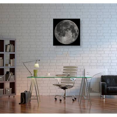 Oliver Gal 'Moon I Squared' Astronomy and Space Wall Art Canvas Print - Gray, Black