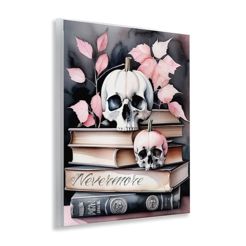 Stupell Spooky Skull Book Stack Wall Plaque Art Design By Tabz Jones