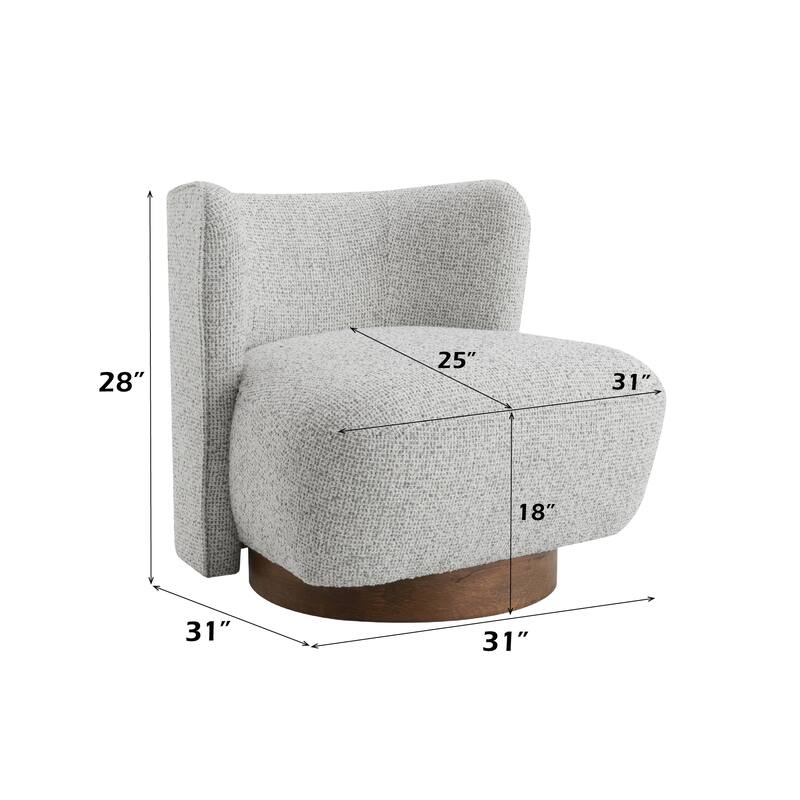 Gray Tweed Accent Chair