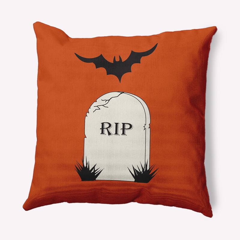 RIP Halloween Indoor/Outdoor Throw Pillow - 18" x 18" - Sienna