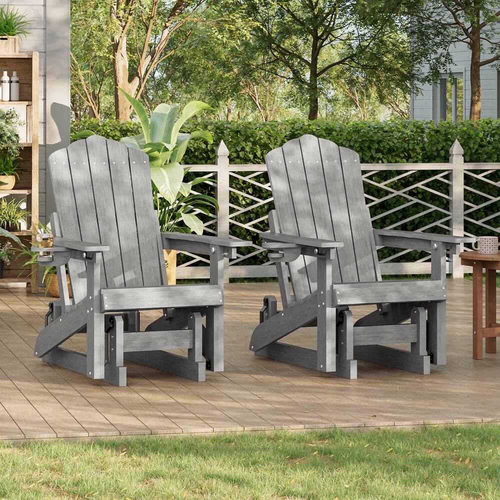 Glider Adirondack Patio Chair, 3-Position Adjust Smooth Motion Chair