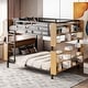 preview thumbnail 1 of 8, Full Over Full Size Metal Bunk Bed with Ladder and Full-Length Guardrail, Storage Space, No Box Spring Needed, Black Black
