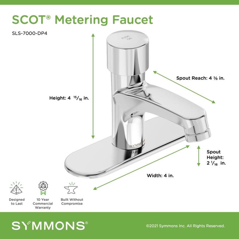 Symmons SCOT 0.5 GPM Single Hole Bathroom Faucet - Includes Escutcheon