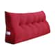 WOWMAX Large Reading Wedge Headboard Pillow for Bed Rest Back Support - Queen - Red