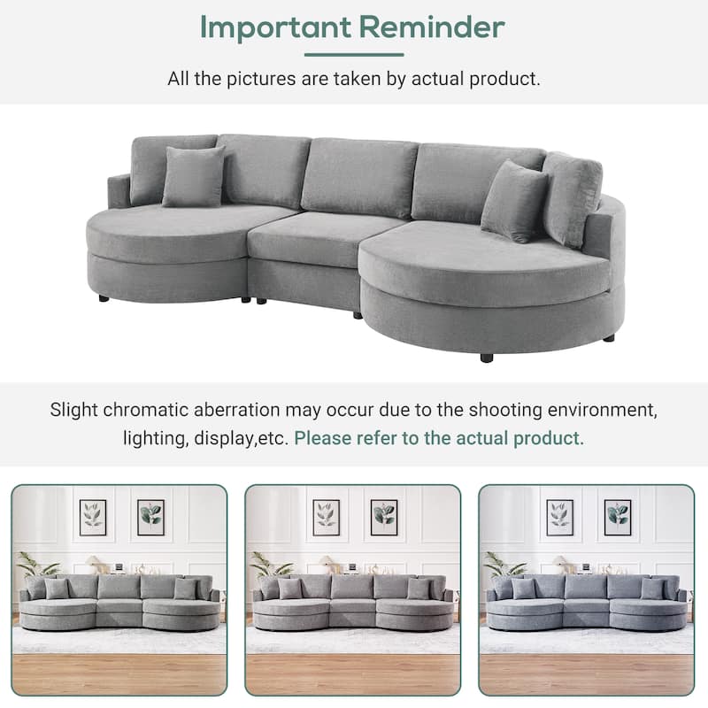 Christopher Knight Home - Xanthippe 3 Seater Upholstered Curved Design Sofa with Throw Pillow
