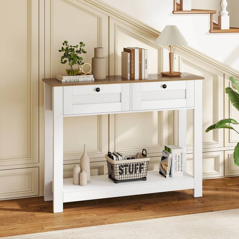 Costway Console Table with 2 Drawers 42" Long Entryway Table with - See Details