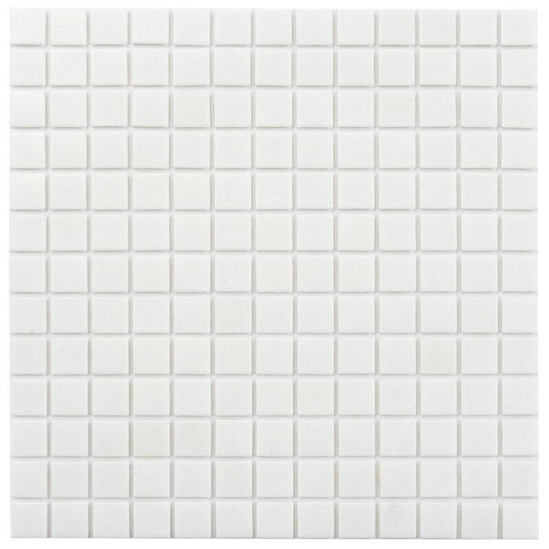 Apollo tile 12" x 12" Dune Glossy Cotton White Glass Tile (20 sq ft/case) - 20 Pack