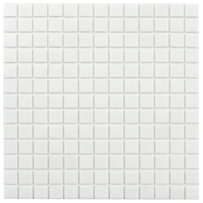 Apollo tile 12" x 12" Dune Glossy Cotton White Glass Tile (20 sq ft/case) - 20 Pack