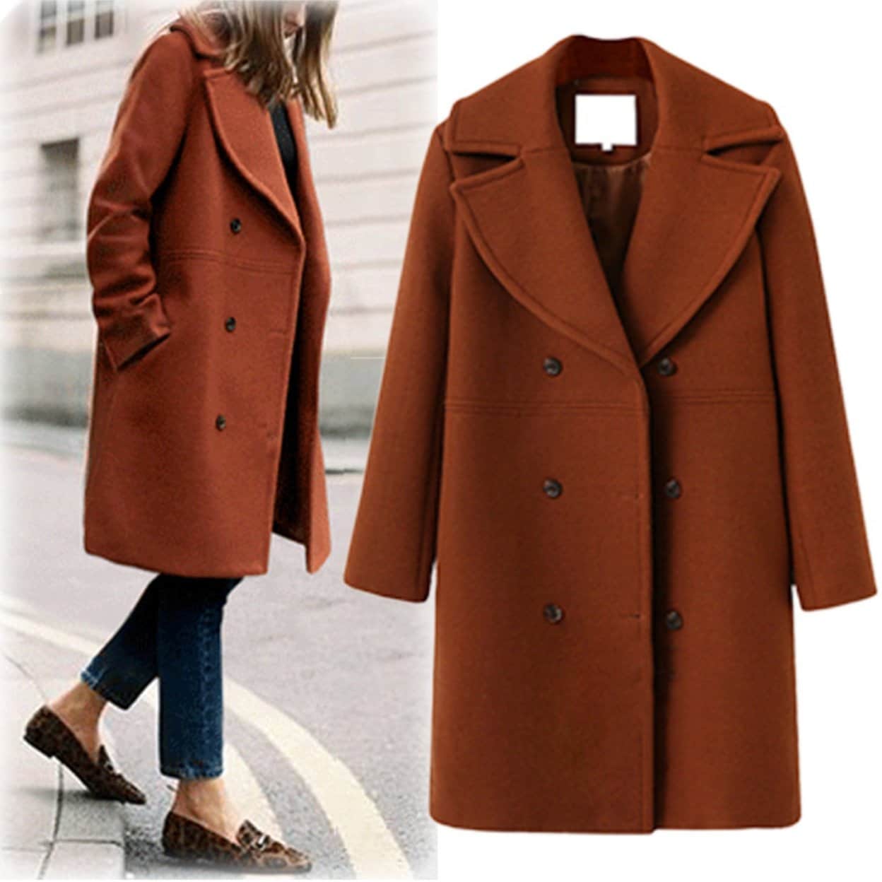 Midi wool coat womens
