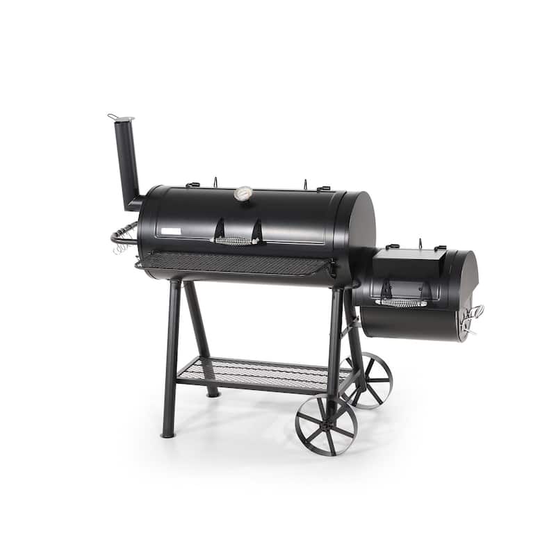 Charcoal Grill with Offset Smoker, All Metal Steel Made Outdoor Smoker, Best Combo for Outdoor Garden Patio and Backyard Cooking