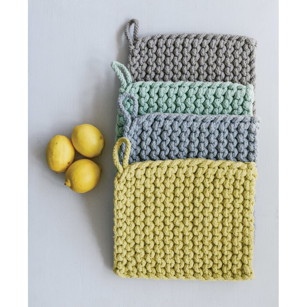 Square Cotton Crocheted Pot Holders (Set of 4 Colors)