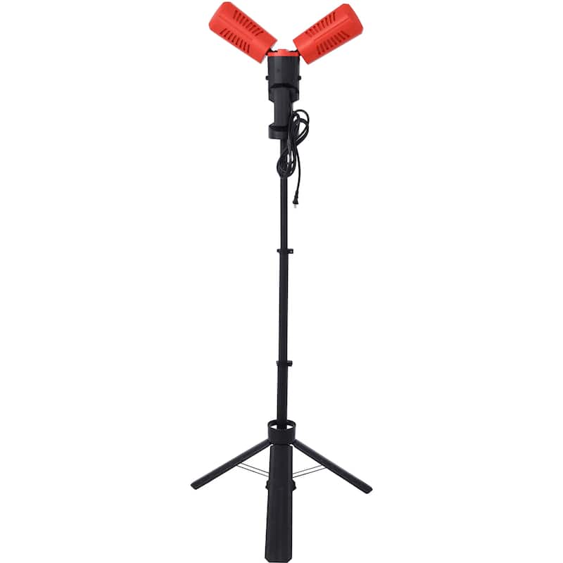 10000 Lumen 100 Watt Dual-Head LED Work Light - Black+Red
