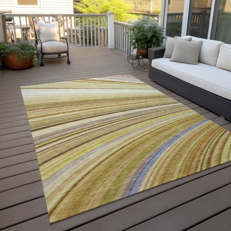 Machine Washable Indoor/ Outdoor Chantille Modern Burst Rug