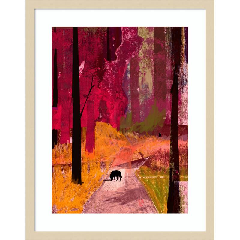 Black Dog by David Mcconochie Wood Framed Wall Art Print