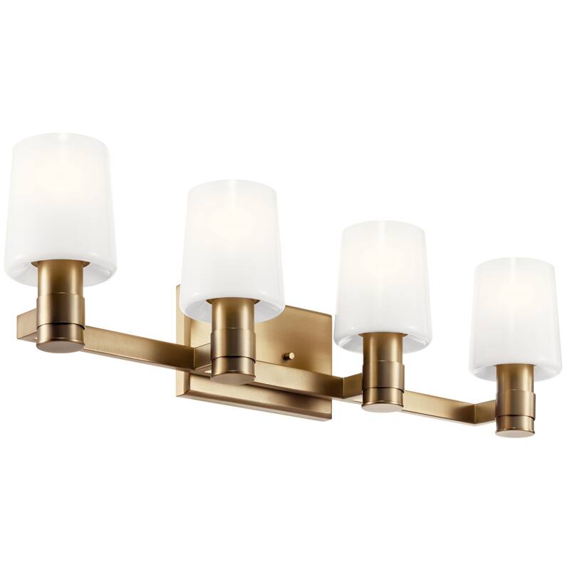 Adani 30 in. 4-Light Bathroom Vanity Light with Opal Glass - 30 in - Champagne Bronze