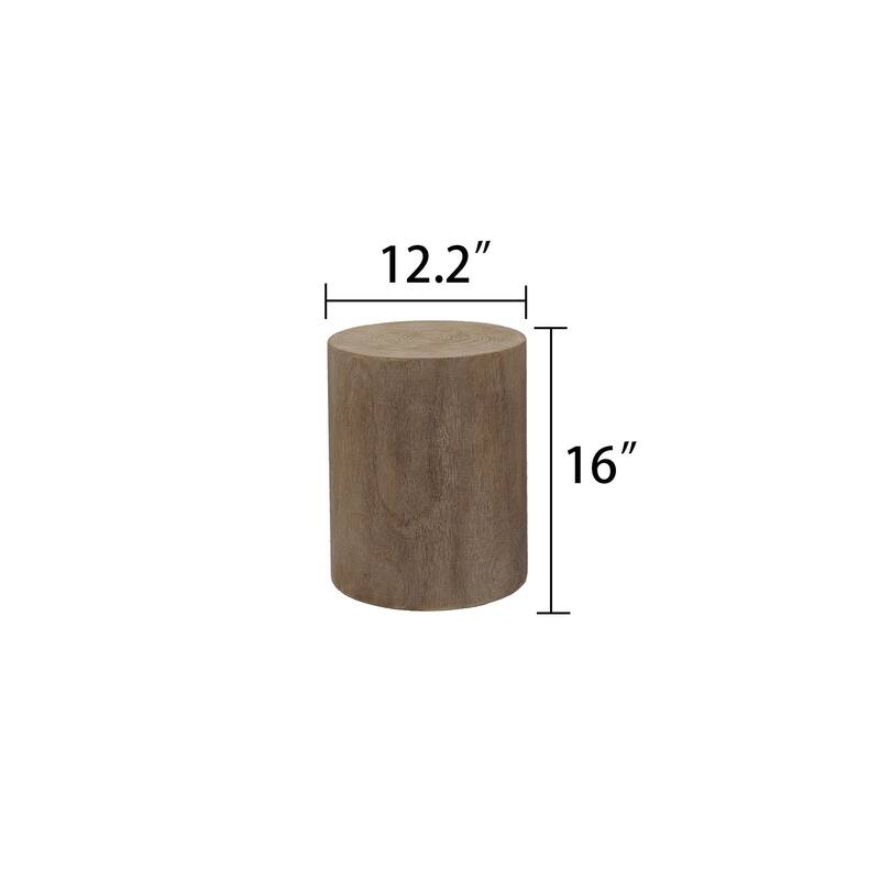 Rustic Style Wooden Coffee Table Round Side Table with Wood Grain Detailing and Natural Finish, for Living Room
