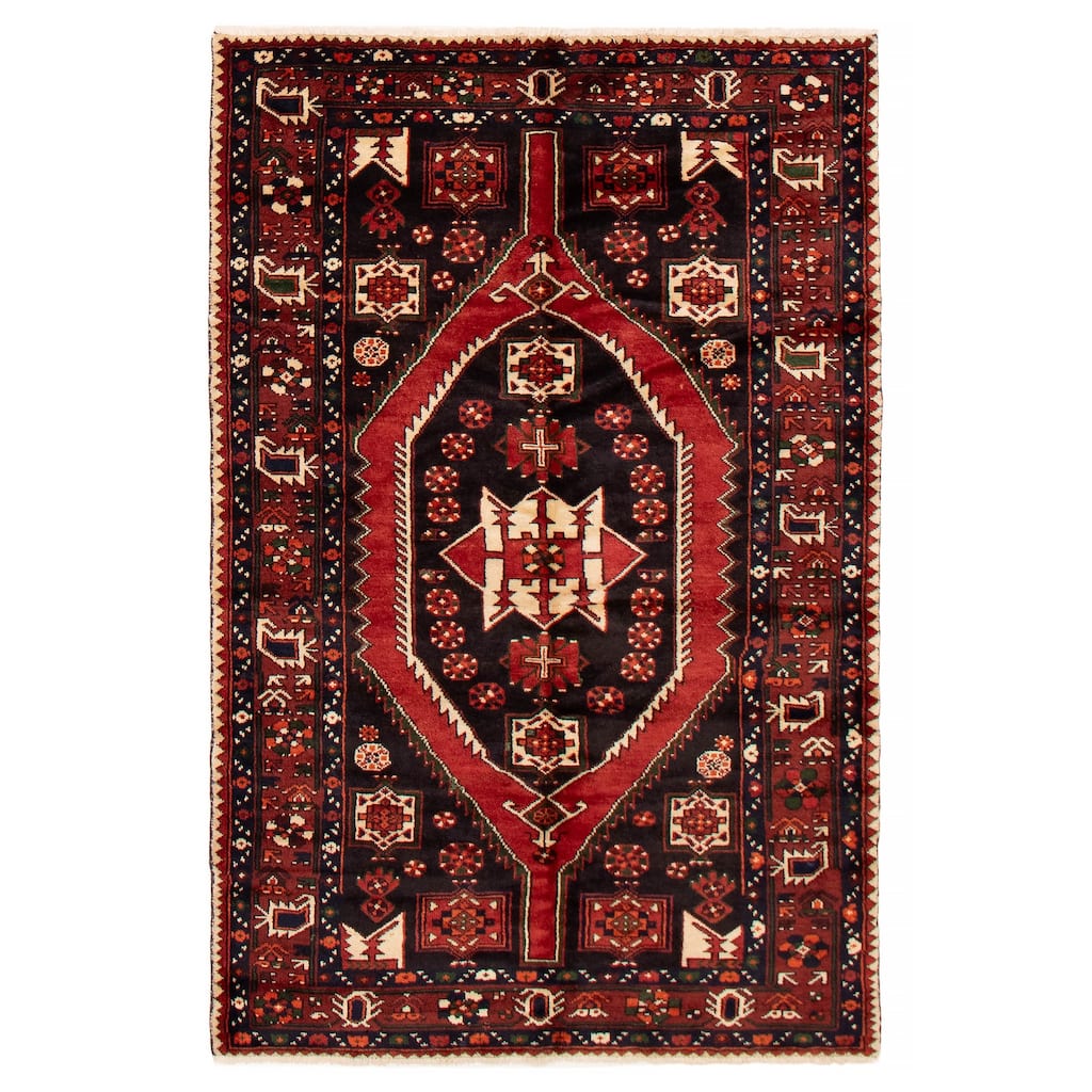 ECARPETGALLERY Hand-knotted Andelz Black Wool Rug - 4'6 x 7'2