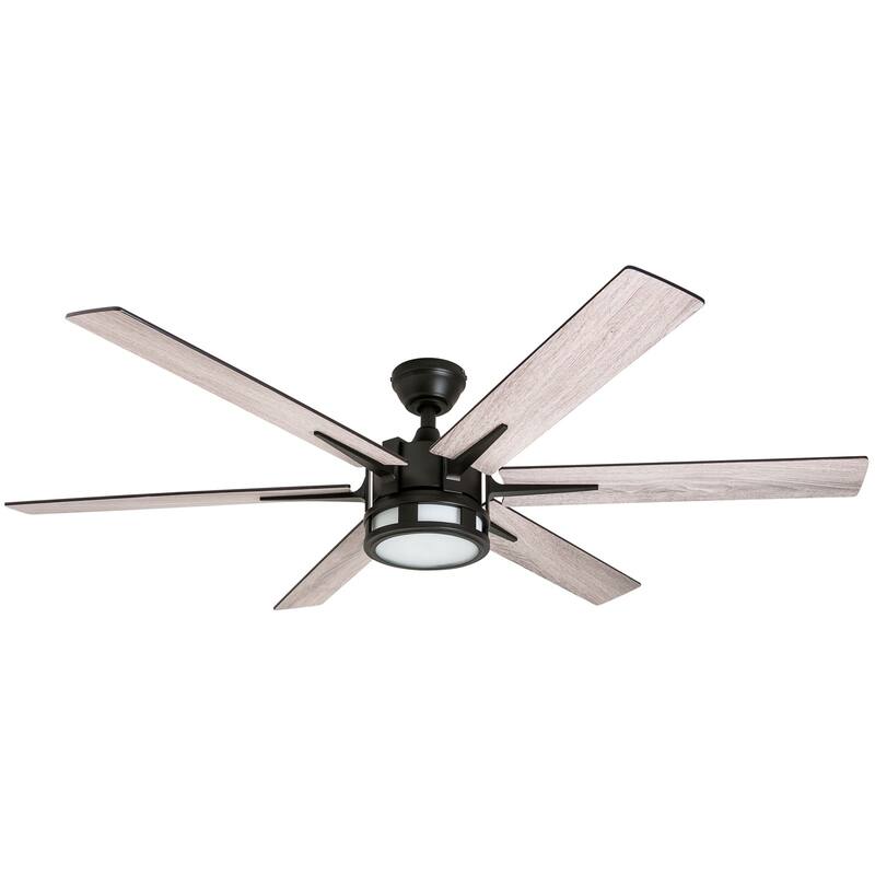 56" Honeywell Kaliza Expresso Bronze Modern LED Ceiling Fan with Light & Remote - 56-inch