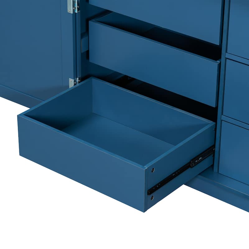 72" Shaker Style Kitchen Pantry Cabinet with Drawers, Freestanding Storage Cupboard with Pull-Out Trays