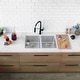 preview thumbnail 12 of 20, STYLISH 31 inch Stainless Steel 18G Double Bowl Dual Mount Kitchen Sink - Brushed Stainless Steel - 31" x 18" x 9"