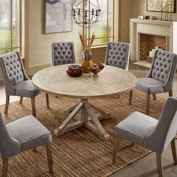 Grey oak dining table round discount
