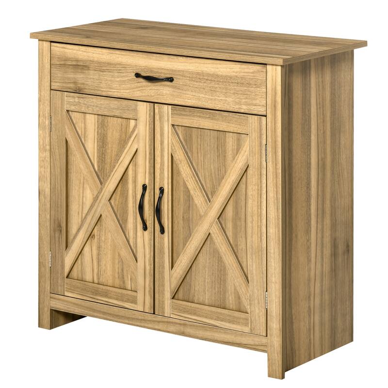 Versatile Kitchen Cabinet with Adjustable Shelf and Antique Black Handles