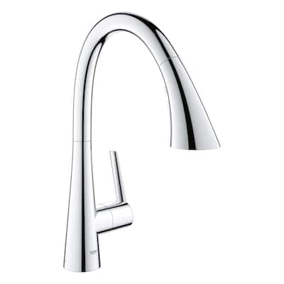 Grohe Zedra 1.75 GPM Single Hole Pull Down Kitchen Faucet with