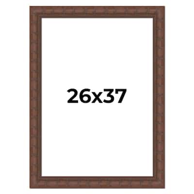 26x37 Frame Pewter Solid Wood Picture Frame Width 1.625 Inches | Interior Frame Depth 0.6875 Inches