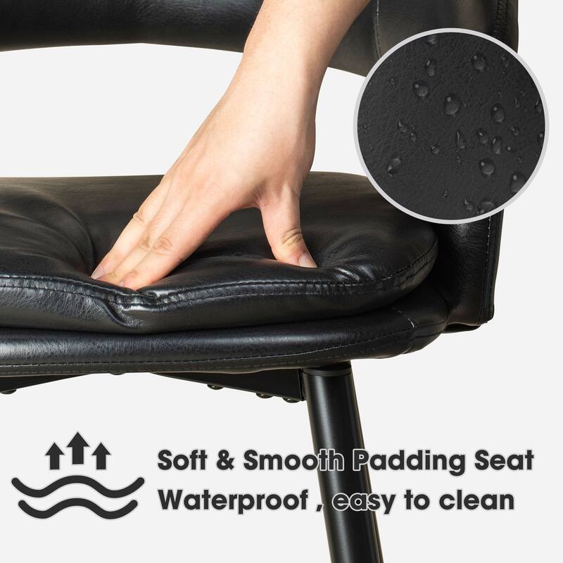 Glitzhome Set of 4 PU Leather Upholstered Swivel Counter or Bar Stools Pub/ Bar Chairs