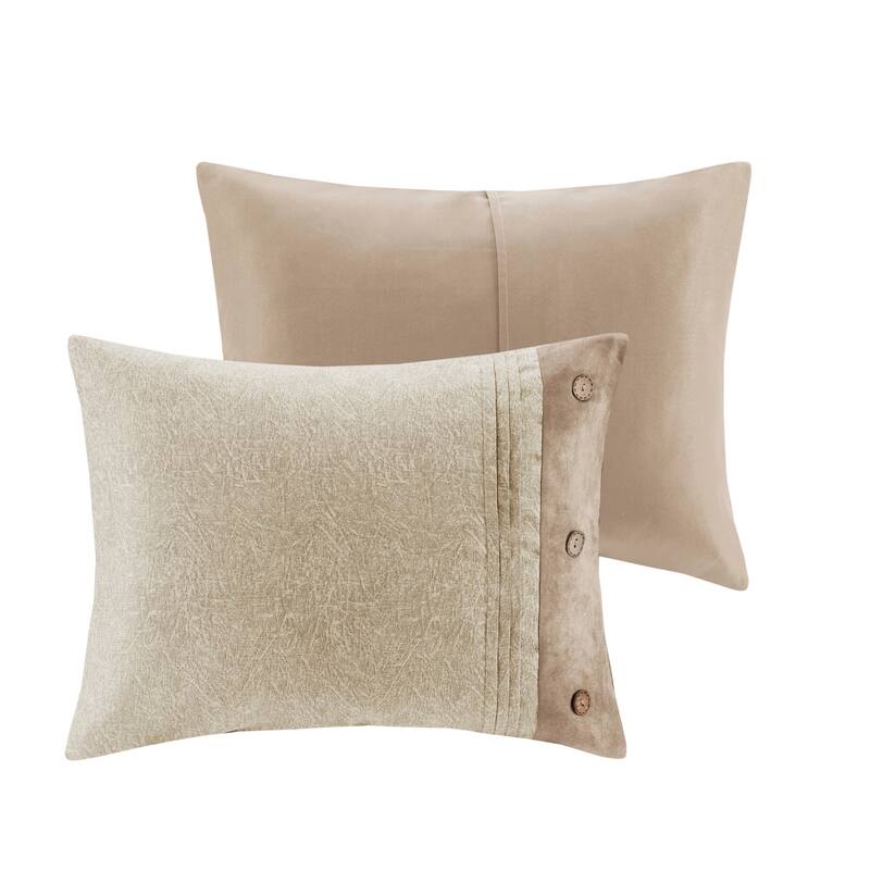 GDF Studio - Faux Suede Lodge Comforter Set with Decorative Pillows