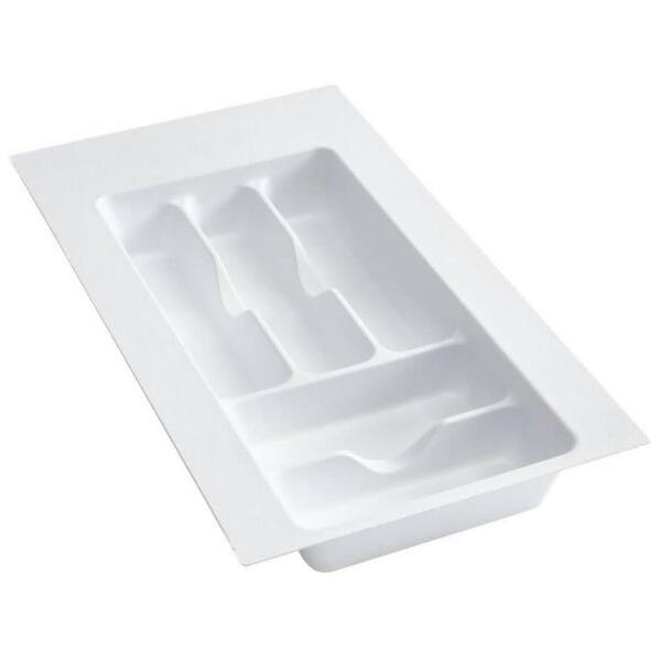 slide 2 of 18, Rev-A-Shelf CT Series 11-1/2 Inch Trimmable Polymer Cutlery Tray White
