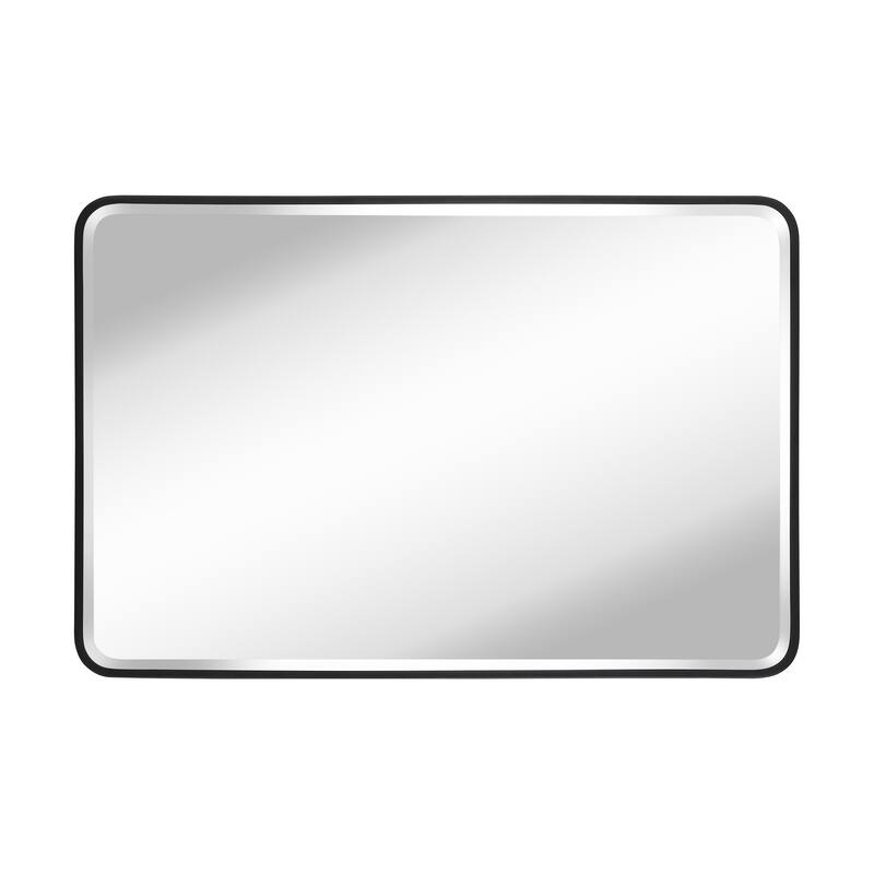 Aluminum Frame Beveled Glass Bathroom Wall Mirror with Round Corner