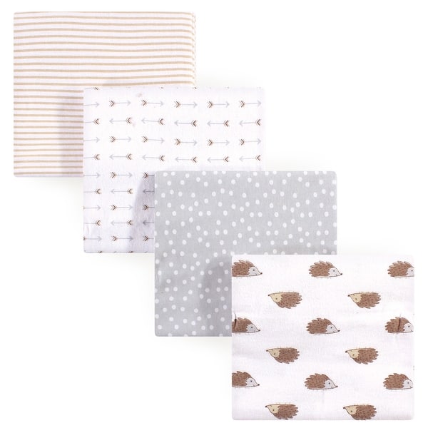 slide 1 of 1, Hudson Baby Infant Cotton Flannel Receiving Blankets, Hedgehog, One Size - Hedgehog - One Size One Size - Hedgehog