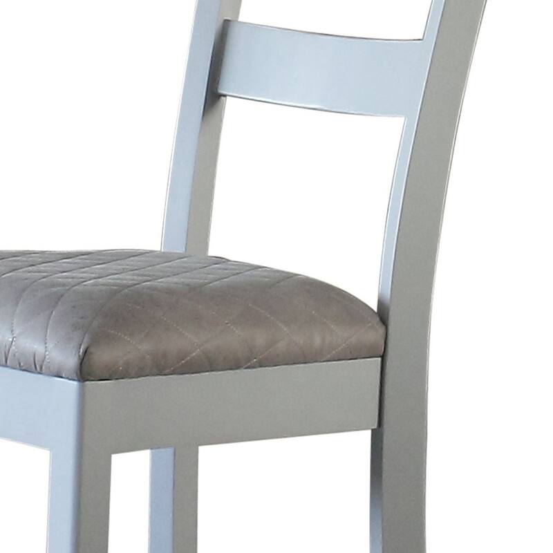 Two Tone Grey and Pearl Grey Ladder Back Side Chairs (Set of 2)