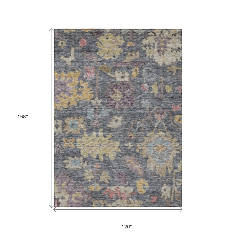 HomeRoots Floral Traditional Rectangle Outdoor Rug