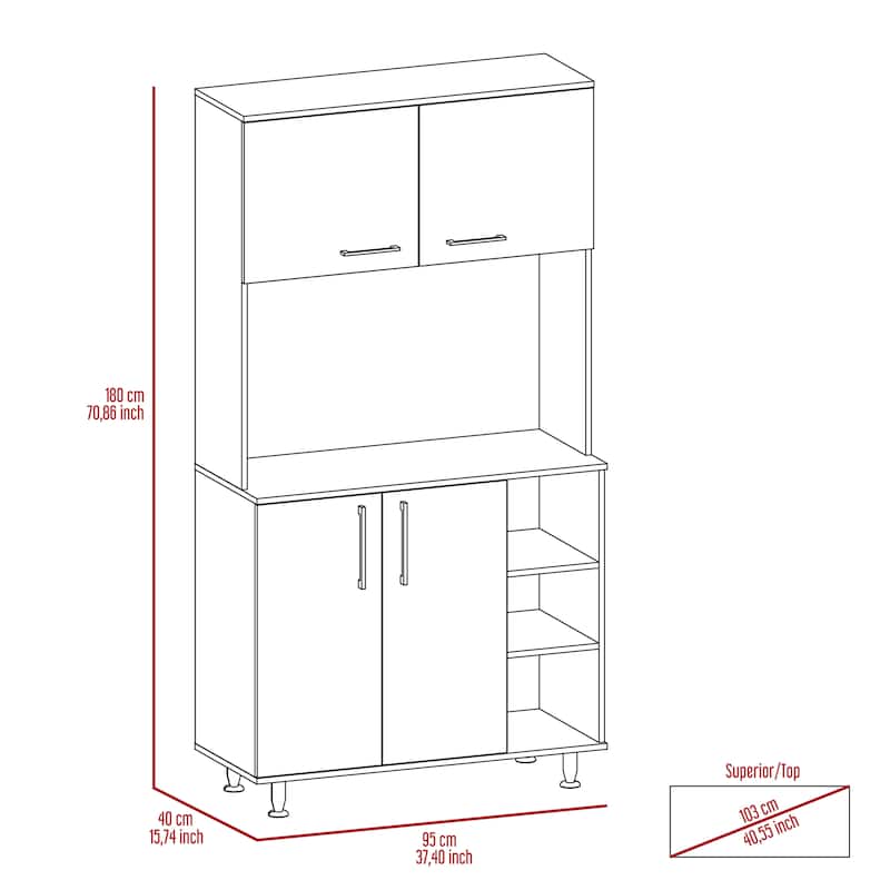 Pantry Cabinet for Kitchen, Dining Room,Living Room, White