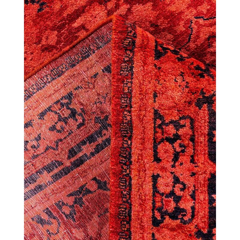 Contemporary Overdyed Wool Hand Knotted Runner - 3' 1" x 7' 7"