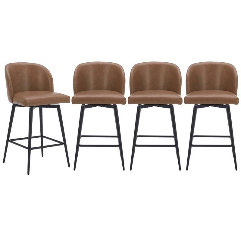Charlotte Counter Height Swivel Barstool with Metal Legs Set