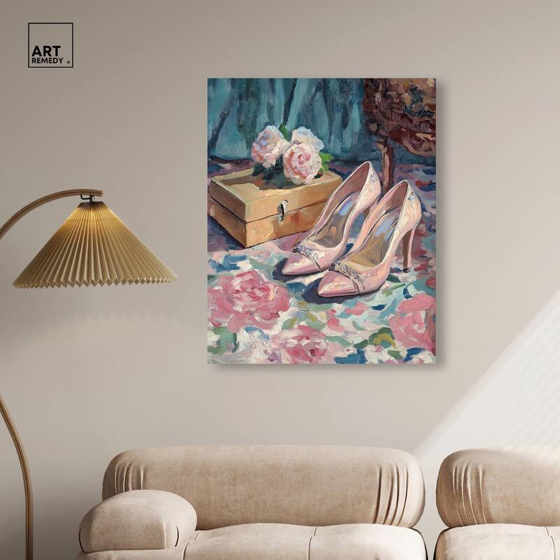 Shoes and the Roses Canvas by Art Remedy, Gallery Wrapped