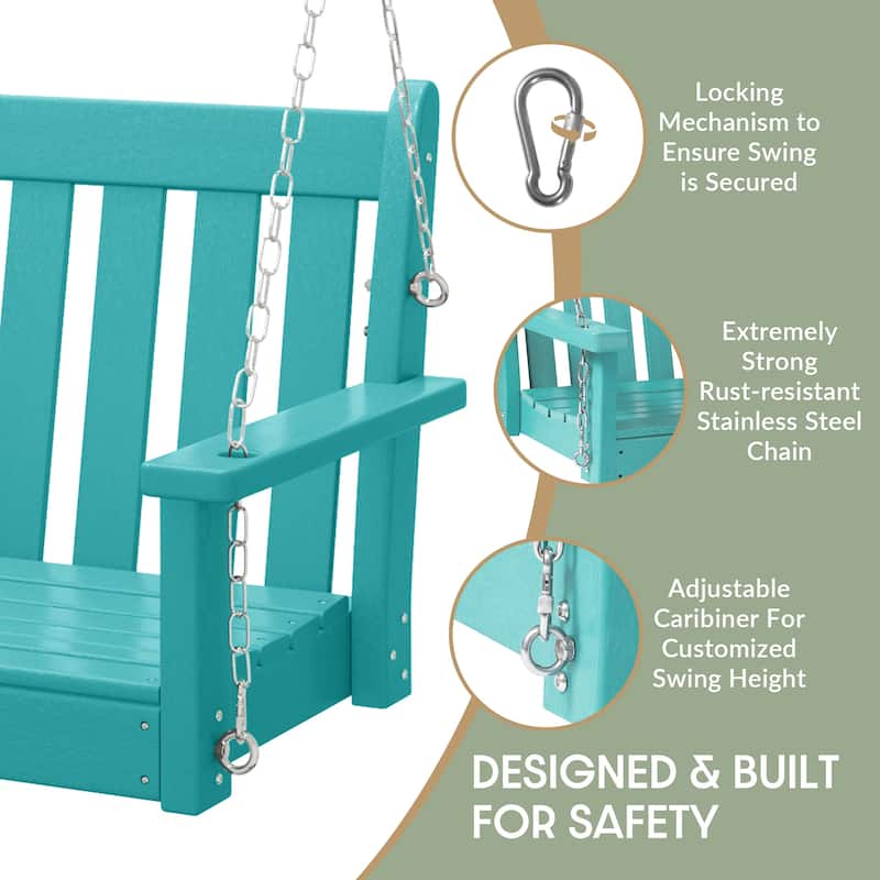 Laguna Outdoor Patio 51 Inch Traditional Hanging Porch Swing