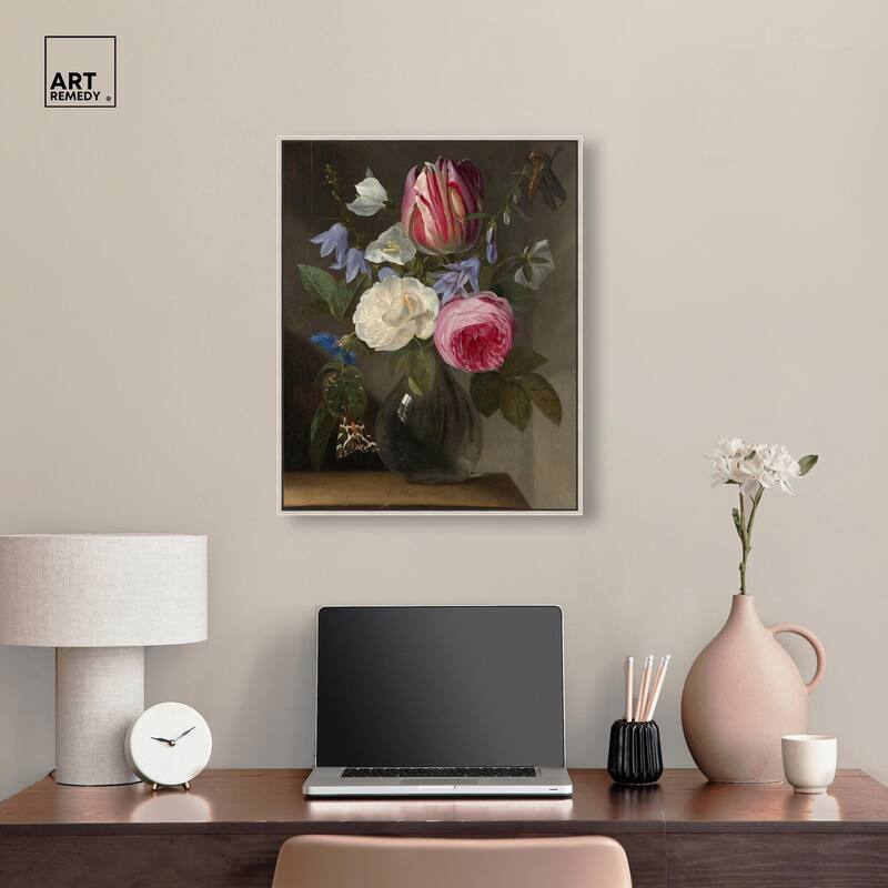 Roses and a Tulip Canvas by Art Remedy