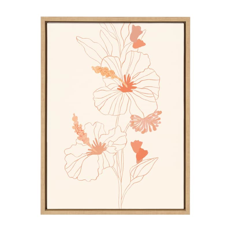 Kate and Laurel Sylvie Hilo Framed Canvas by Kasey Free - 18x24 - Plastic - Brown