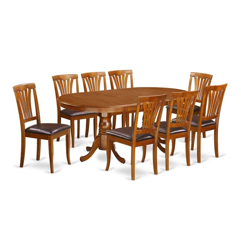 East West Furniture Dining Table Set Includes an Oval Room Table with Butterfly Leaf and Dining Chairs (Chair Seat Type Options)