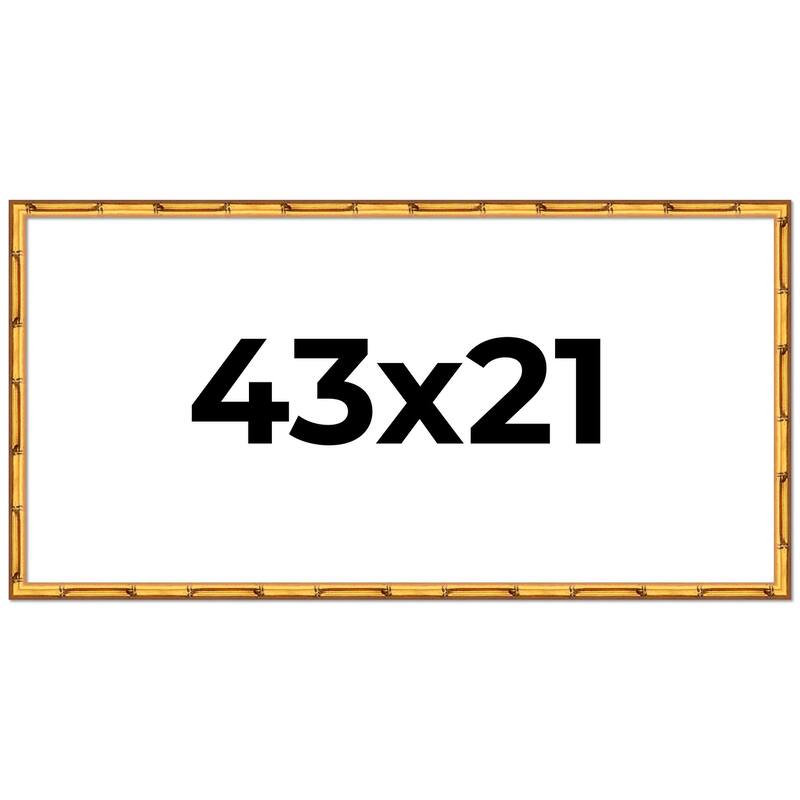 43x21 Frame Gold Bamboo Picture Frame Modern Photo Frame Includes UV Acrylic Shatter Guard Front Acid Free Foam Backing Board