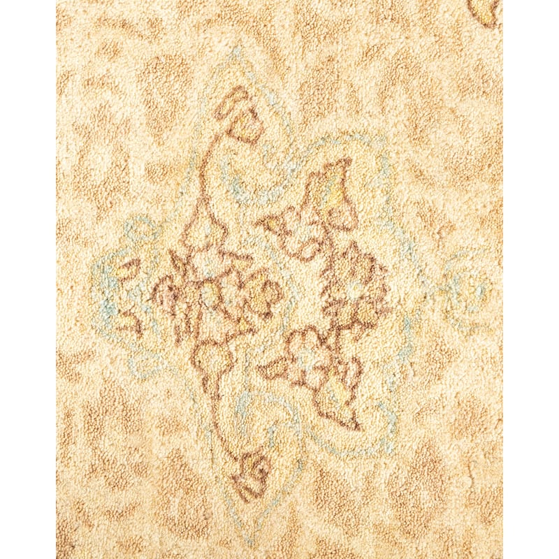 Overton Handknotted Wool Traditional Oriental Ivory Area Rug - 6' x 9'