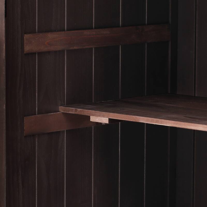 54 Inch Outdoor Kitchen Island with Stainless Steel Top Fir Wood Storage