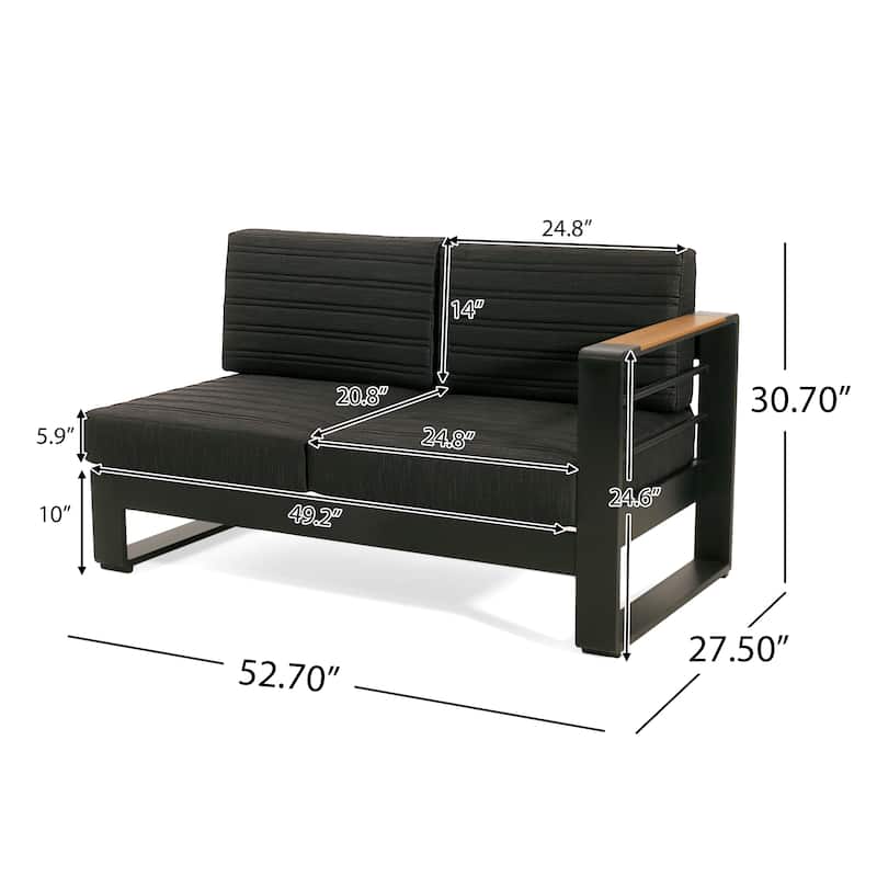Sornsa Outdoor Aluminum Frame 4 Seater Sectional Sofa Set by Christopher Knight Home