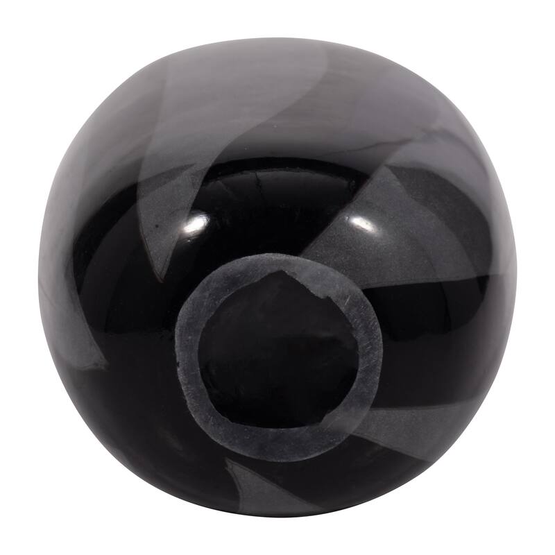 Glass Modern Striped Decorative Vase - Black